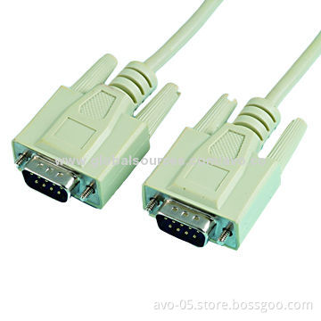 DB9 Male to Male Cables with 45P PVC Jacket, Customized Length Accepted